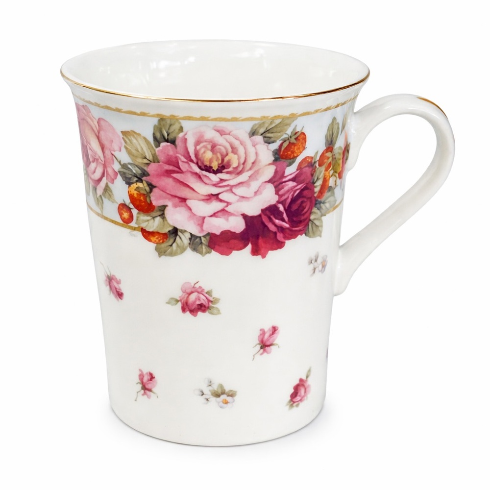 Stechcol Bone China Floral Rose Coffee Mug Gold Trim Vintage Style Tea Cup - Picture 5 of 5